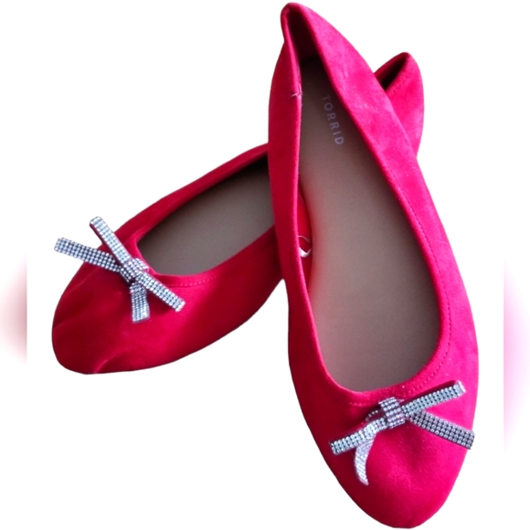 EUC | TORRID | Beautiful Rhinestone 🩰 Ballet Flats 🩰 | Faux Suede | Size: 12WW - Picture 4 of 12